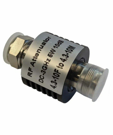 Powertec RF Attenuator, 10 dB, 4.3-10 Female to 4.3-10 Male