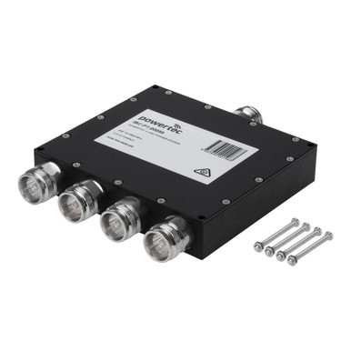 Powertec RF Power Divider, 4-Way, 698 to 3800 MHz, 4.3-10 Female, Wilkinson