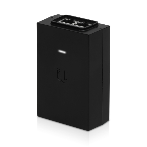 Ubiquiti POE Injector, 48V DC 24W Gigabit Lan, Black, Surge and Clamping Protection, Superceded by U-POE-AT