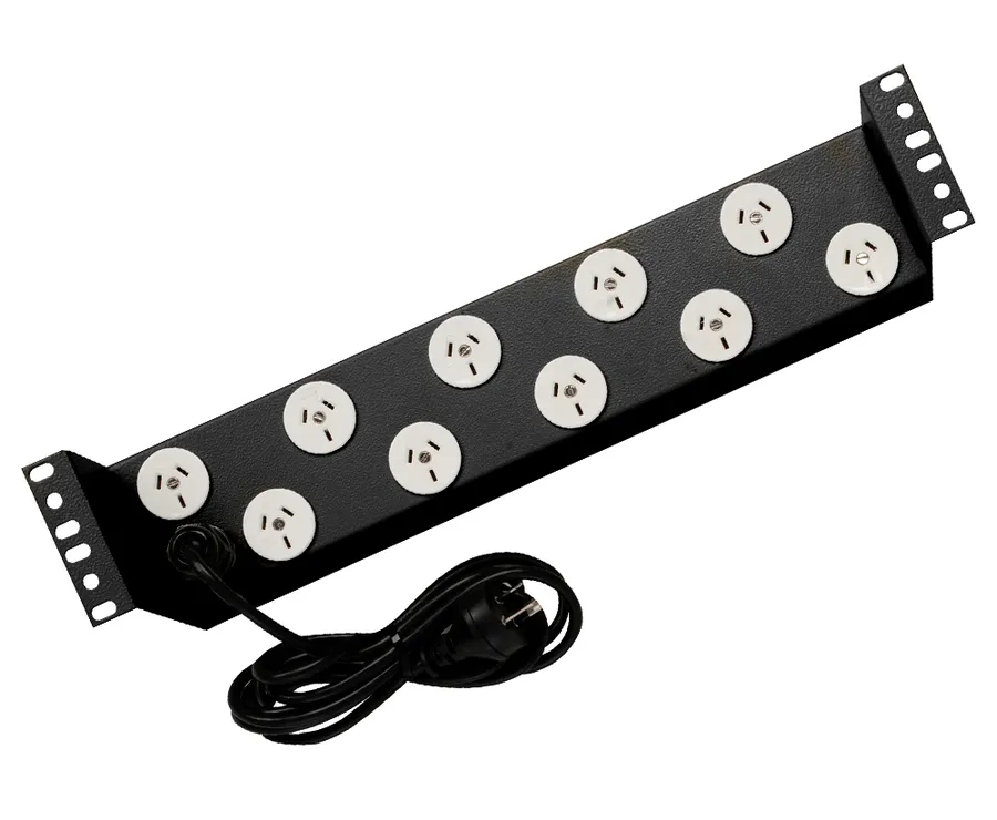 POWER RAIL HORIZONTAL 10 WAY 10AMP