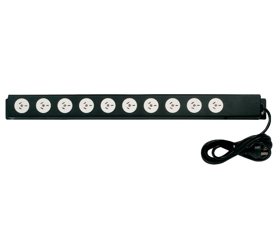 POWER RAIL VERTICAL 10 WAY 10AMP
