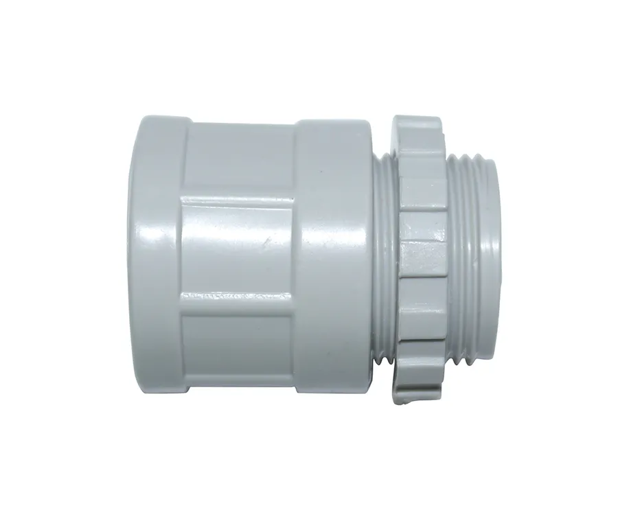 FITTING ADAPTER PLAIN TO SCREW 50MM GREY (pack of 5)