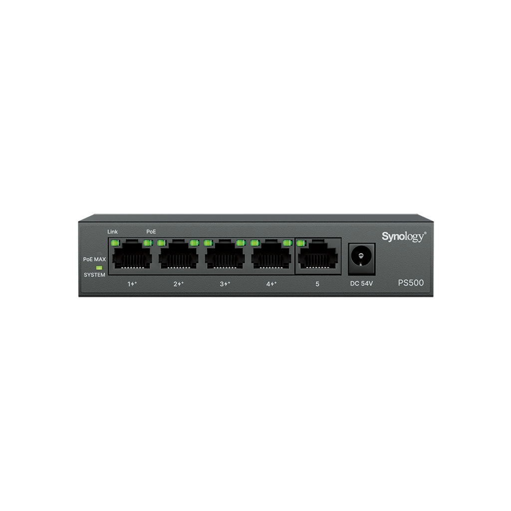 Synology PS500 5-Port Unmanaged Gigabit PoE+ Switch