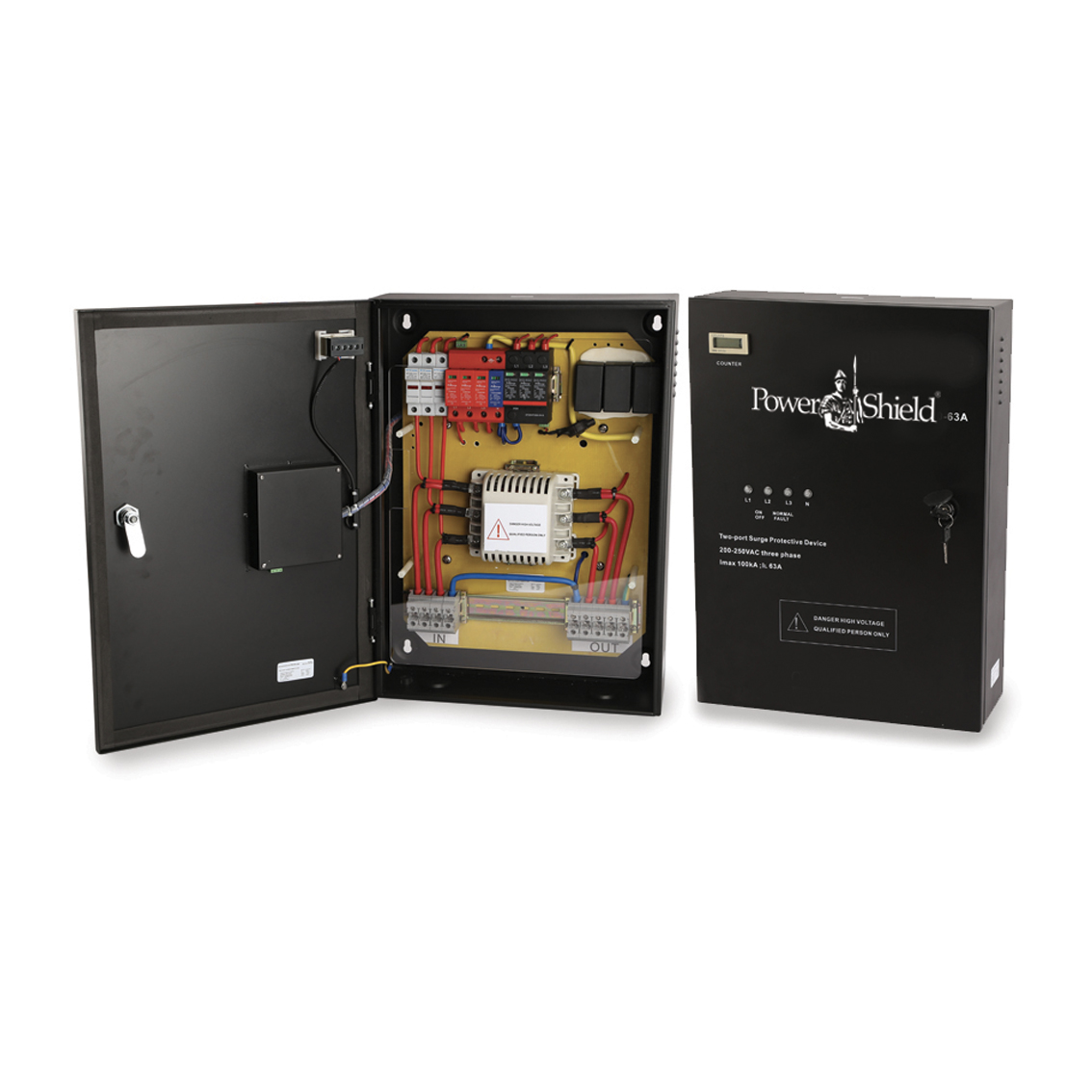PowerShield 63 Amp Panel Mount Surge Filter, 1:1 phase, provides robust protection against power surges for large systems