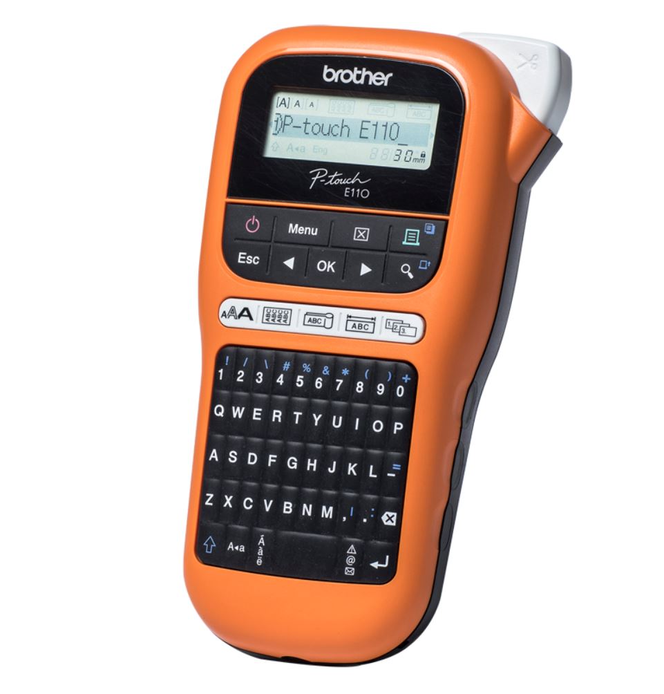 Brother PT-E110VP PORTABLE P TOUCH LABELLER SUITABLE FOR ELECTRICIANS/TRADESMEN 3.5-12MM TZE TAPE MODEL