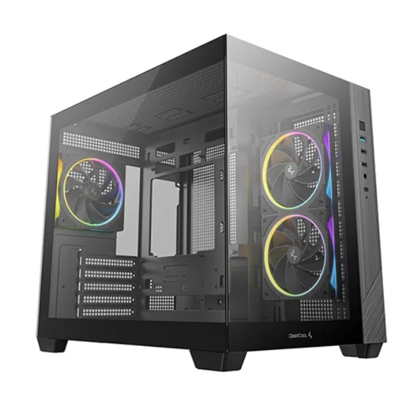 DeepCool CG330 3F M-ATX, Support BTF back-plug motherboard, USB3.0 x1,USB2.0 x2,Audio x1,Pre-installed with 3 PWM ARGB fans