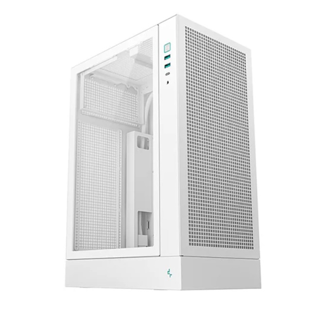 DeepCool CH170 PLUS WH Vertical Micro-ATX Compact Case, USB3.0×2, Gen2 Type-C x1, Audio/Mic×1
