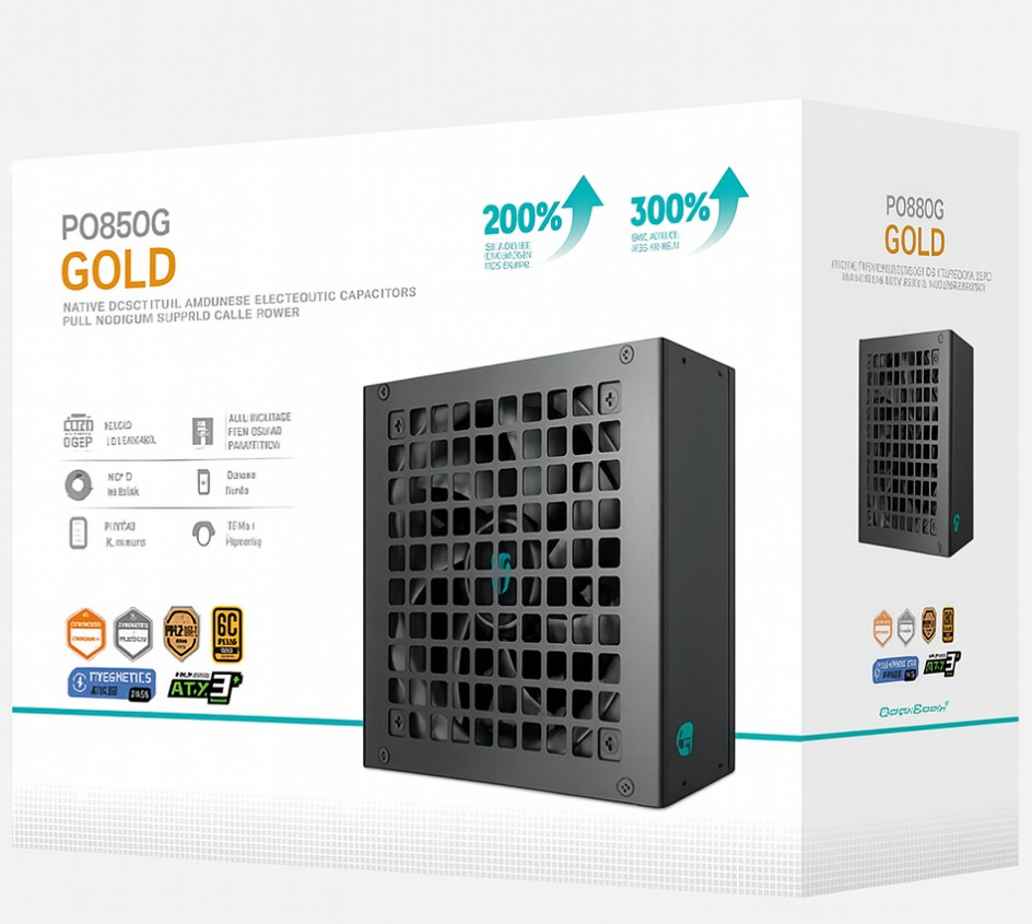 DeepCool PQ850G 850W Gamer Storm 80+ Gold/Cybenetics Fully Modular ATX Power Supply 120mm Fan, Japanese Capacitors, DC to DC, ATX12V V3.1
