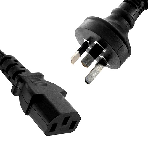 8Ware AU Power Cable 2m - Male Wall 240v PC to Female Power Socket 3pin to IEC 320-C13 for Notebook/AC Adapter ~AT-IEC-2M