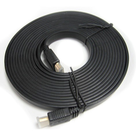 8Ware Flat HDMI Cable 5m - V1.4 19pin M-M Male to Male Gold Plated 3D 1080p Full HD High Speed with Ethernet ~RC-HDMIF-2