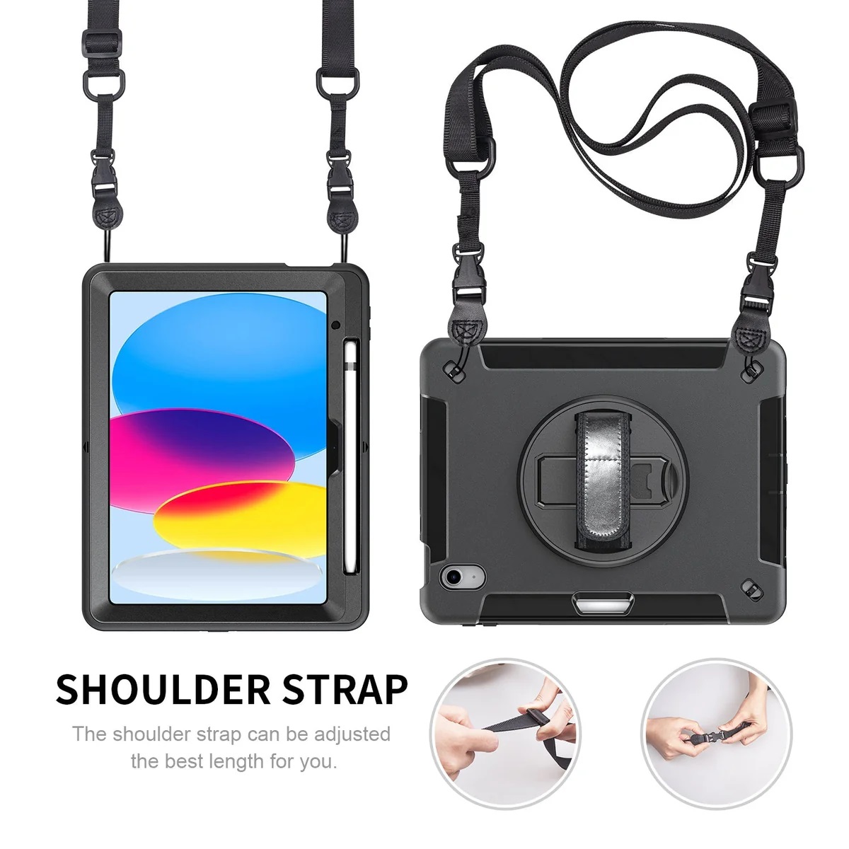 USP Shoulder Strap Rugged Case Black - Device-Fit, Practical Protection, 5 Years Warranty