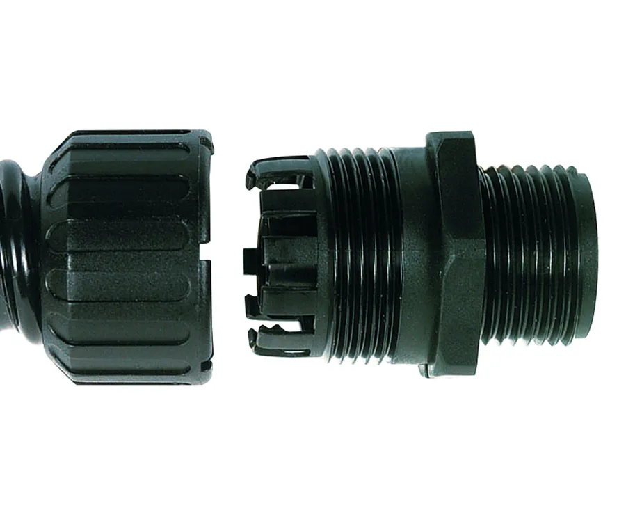 FITTING RF STRAIGHT FXD EXT THREAD M25