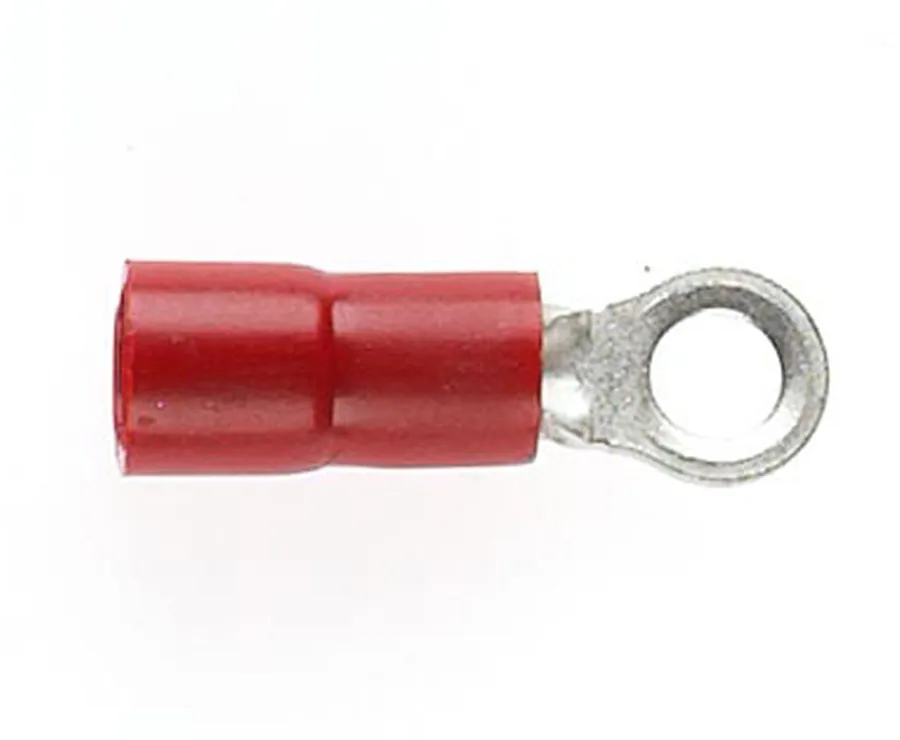 TERMINAL RING RED 3MM STUD DG (pack of 100)