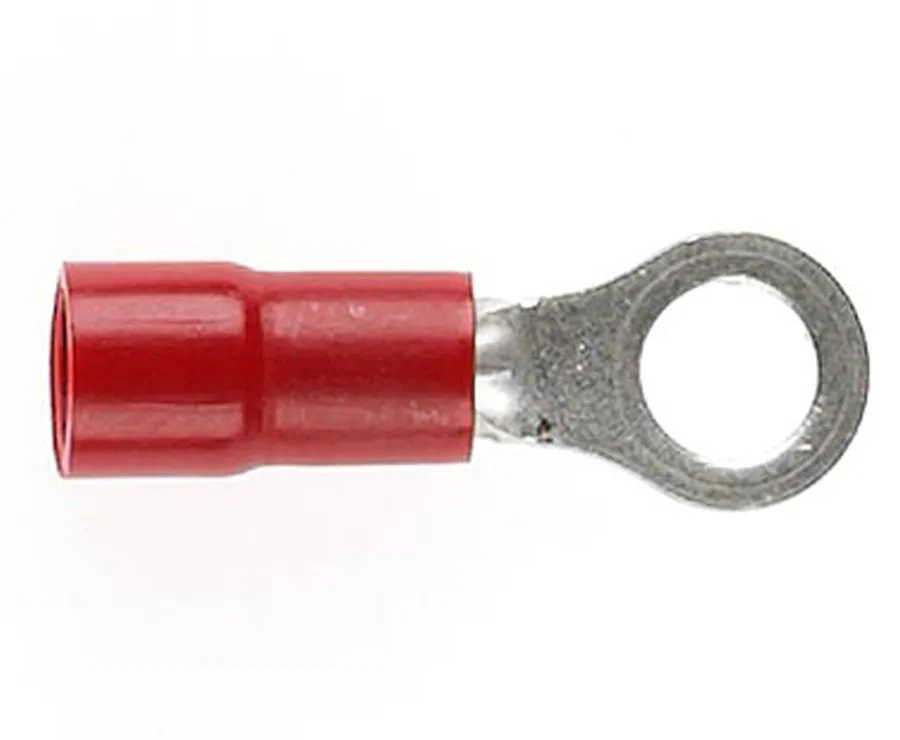 TERMINAL RING RED 4MM STUD DG (pack of 100)