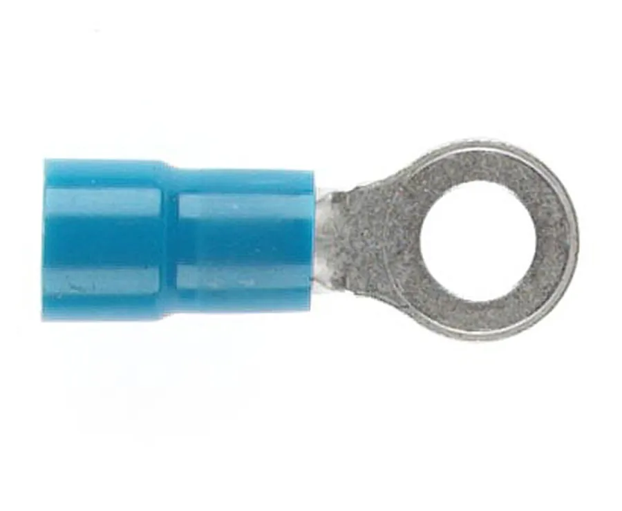 TERMINAL RING BLUE 4MM STUD (pack of 100)