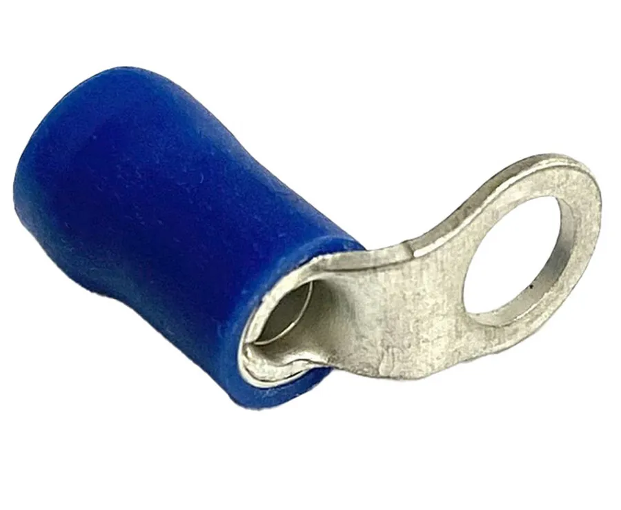 TERMINAL RING BLUE 4MM STUD DG 90DEG (pack of 100)