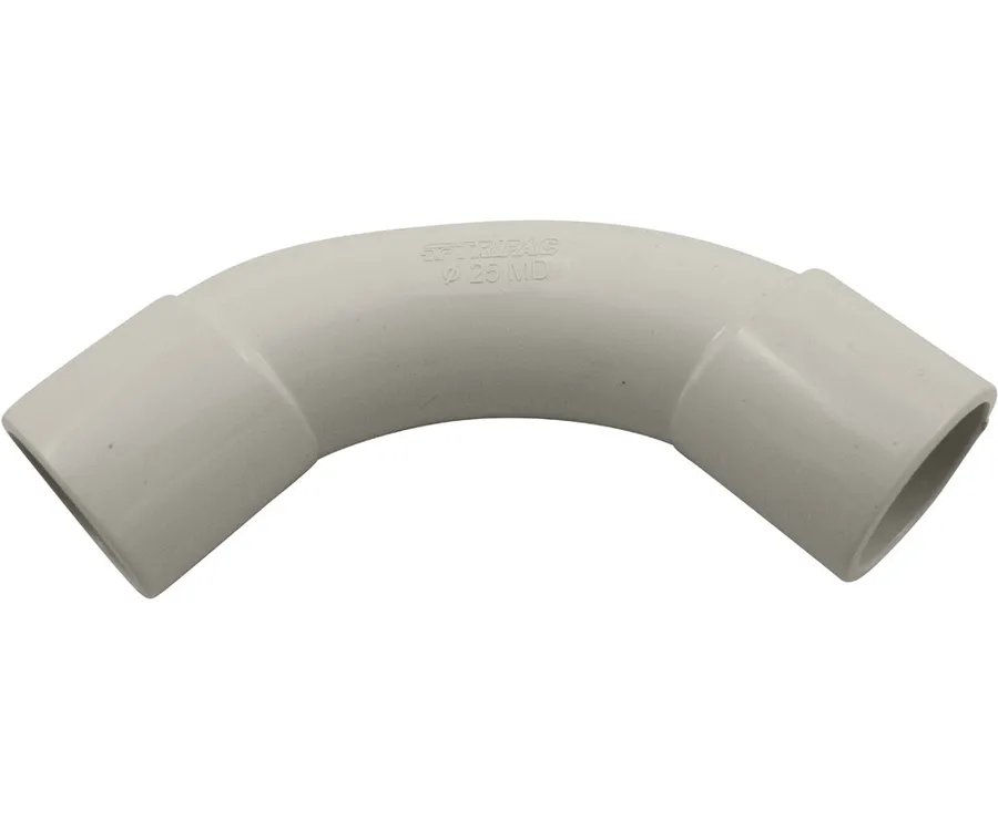 FITTING STANDARD BEND PVC 25MM GREY (pack of 10)