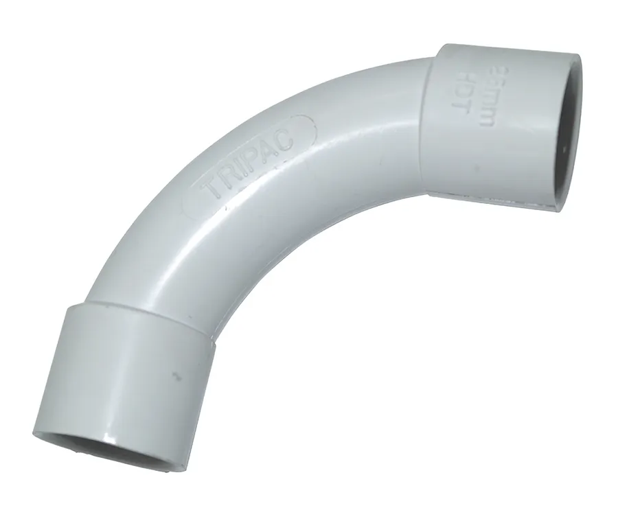 FITTING STANDARD BEND PVC 20MM WHITE (pack of 20)