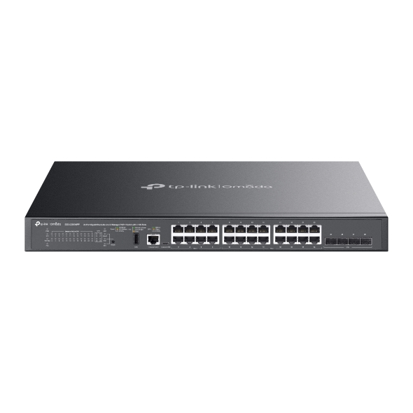 TP-Link SG5428XMPP Omada 24-Port Gigabit Stackable Lite L3 Managed PoE++ Switch with 4× 10G Slots