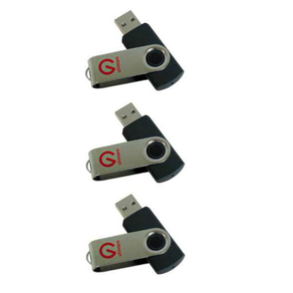 Shintaro 8GB USB-A 2.0 Rotary Pocket Disk (3Pk)