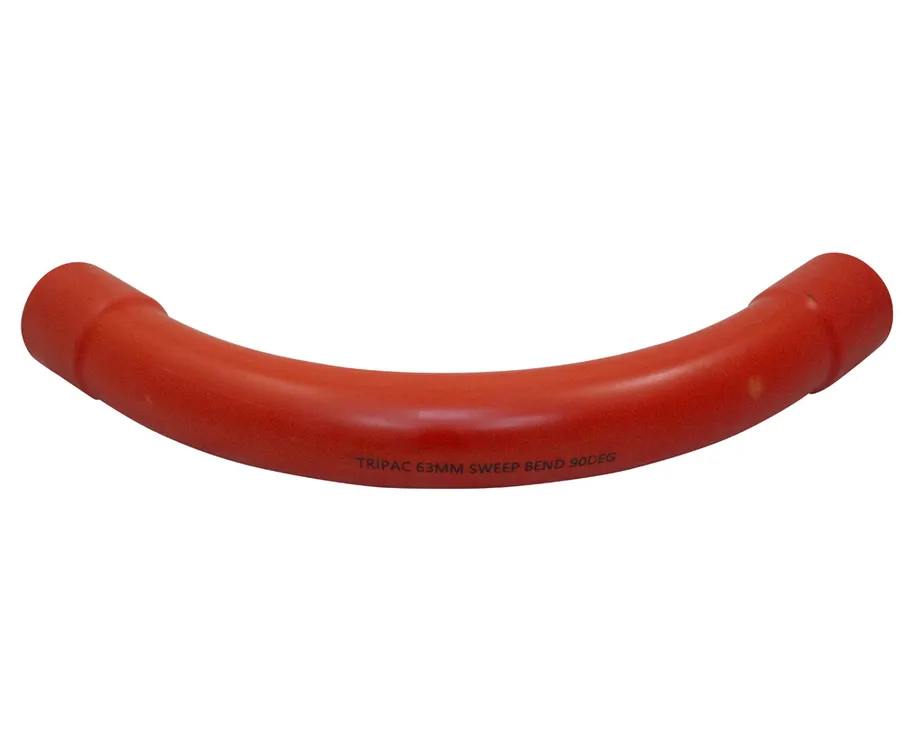 FITTING SWEEP BEND 90DEG 63MM ORANGE