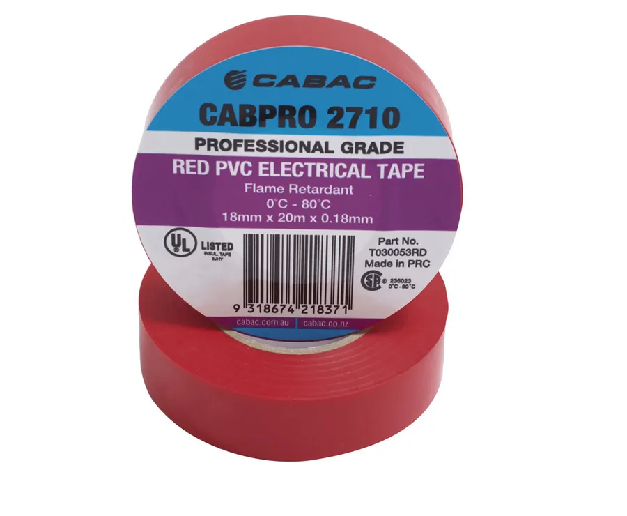 CABPRO PVC TAPE 2710 - RED 18mm x 20m (pack of 10)
