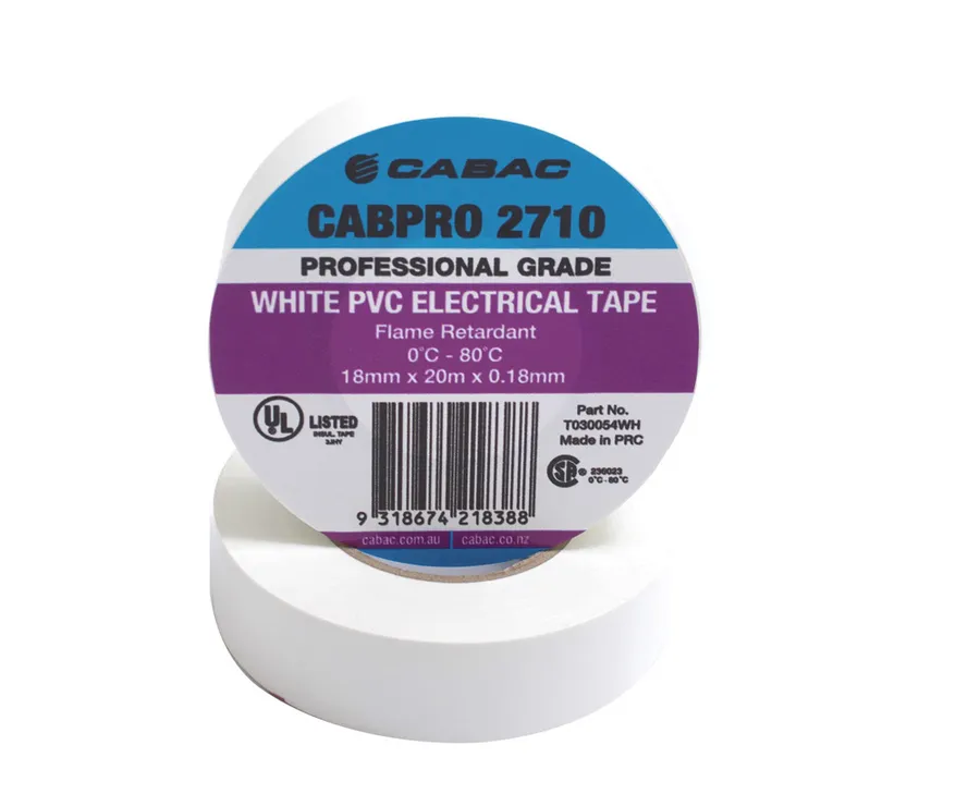 CABPRO PVC TAPE 2710 - WHITE 18mm x 20m (pack of 10)