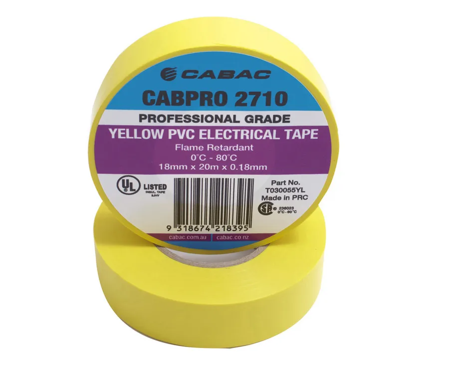 CABPRO PVC TAPE 2710 - YELLOW 18mm x 20m (pack of 10)