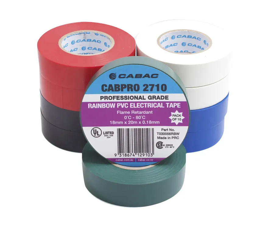 CABPRO PVC TAPE 2710 - RAINBOW 20m 10PAC