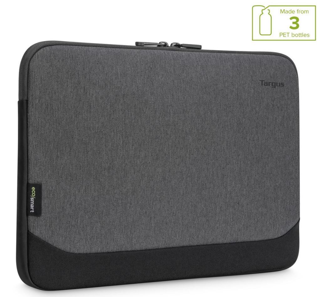 Targus 13-14' Cypress EcoSmart Sleeve Bag for Laptop Notebook Tablet - Fits 13' 13.3' 14', Made with 3 Recycled Water Bottles - Grey