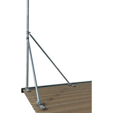 Heavy Duty Galvanised Collared Roof Mast, 50mm, 2m