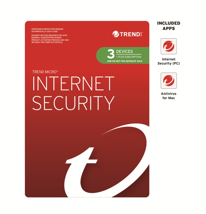 Trend Micro Internet Security (3 Devices) 1 Year Add-On Auto Renew OEM Auto Upgrade to Maximum Security PC/MAC Only