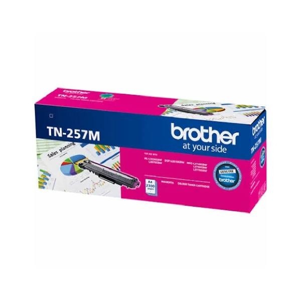 Brother TN-257M Magenta High Yield Toner Cartridge to Suit - HL-3230CDW/3270CDW/DCP-L3015CDW/MFC-L3745CDW/L3750CDW/L3770CDW (2,300 Pages)