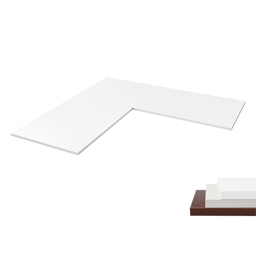Brateck L-Shape(90°) Particle Board Desk Board White, 1800x750x25mm, Recommended desk frame: M06-33R-B (LS)