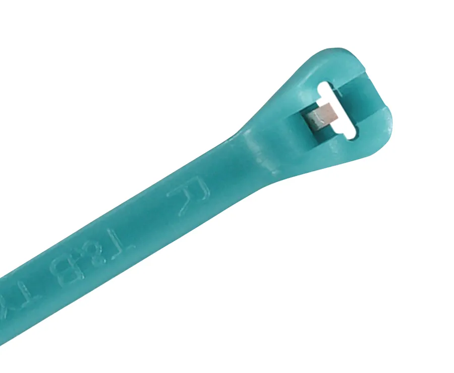 ETFE C/TIE 220N 186X4.3MM AQUA 100PK (pack of 100)