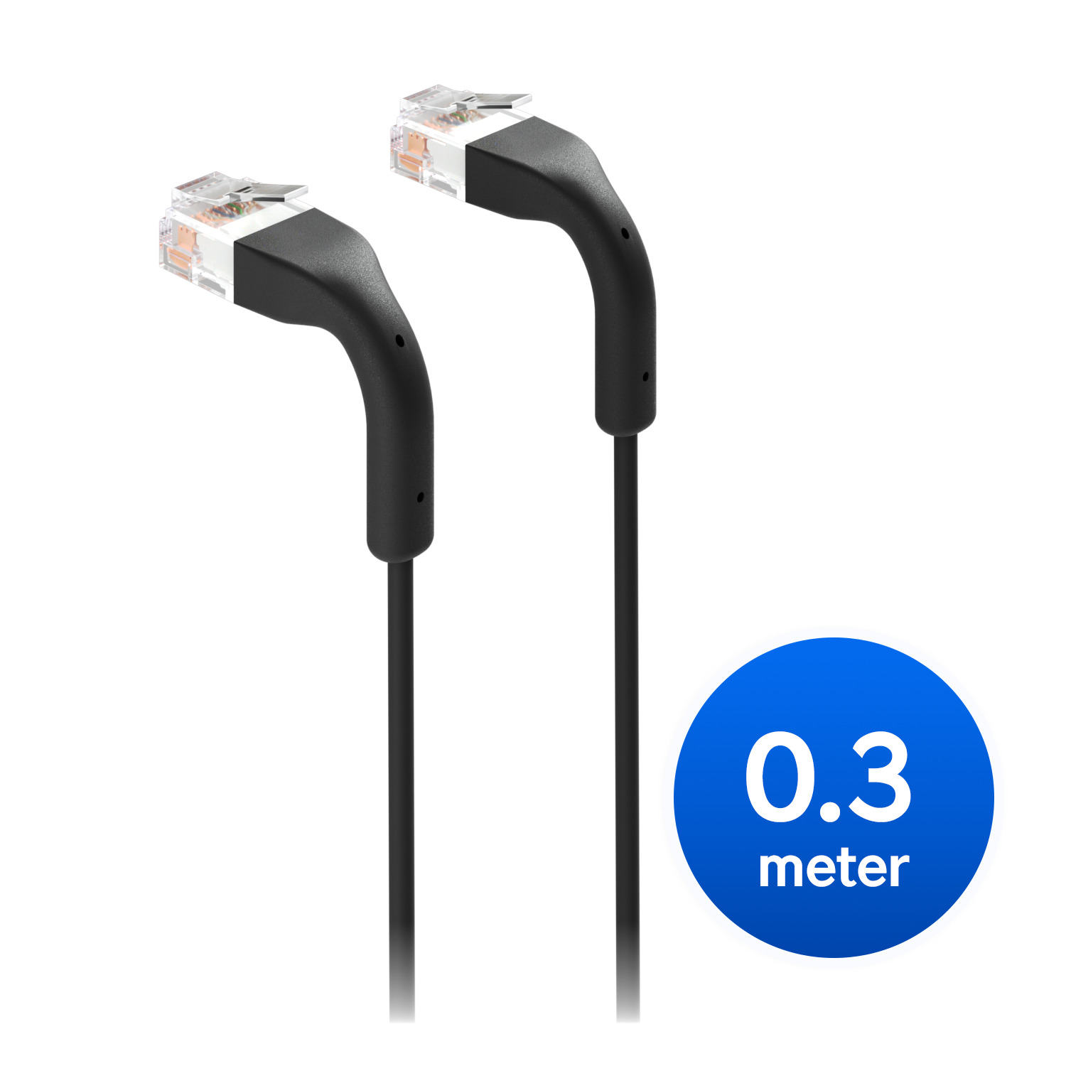 Ubiquiti UniFi Patch Cable, Length 0.3m, Black, Ultra-Thin Patch Cable With GbE Support And Flexible, Bendable Boots Enhanced Installation Versatility