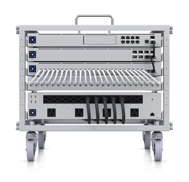 Ubiquiti Toolless Mini Rack,Compact,Stackable 6U Open-frame Rack For UniFi Rack-mount Device,Toolless Assembly&Device Mounting,Lockable Casters