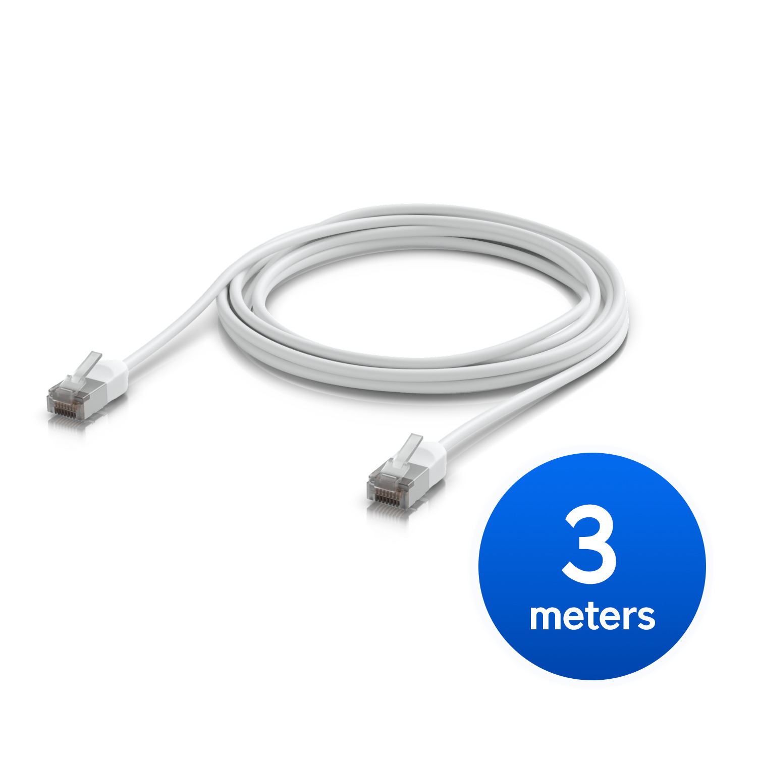 Ubiquiti UniFi Premium Patch Cable Outdoor, 3M, White, Ultra-thin, Rugged, Shielded Patch, Designed &Optimized, For 10 GbE Networking
