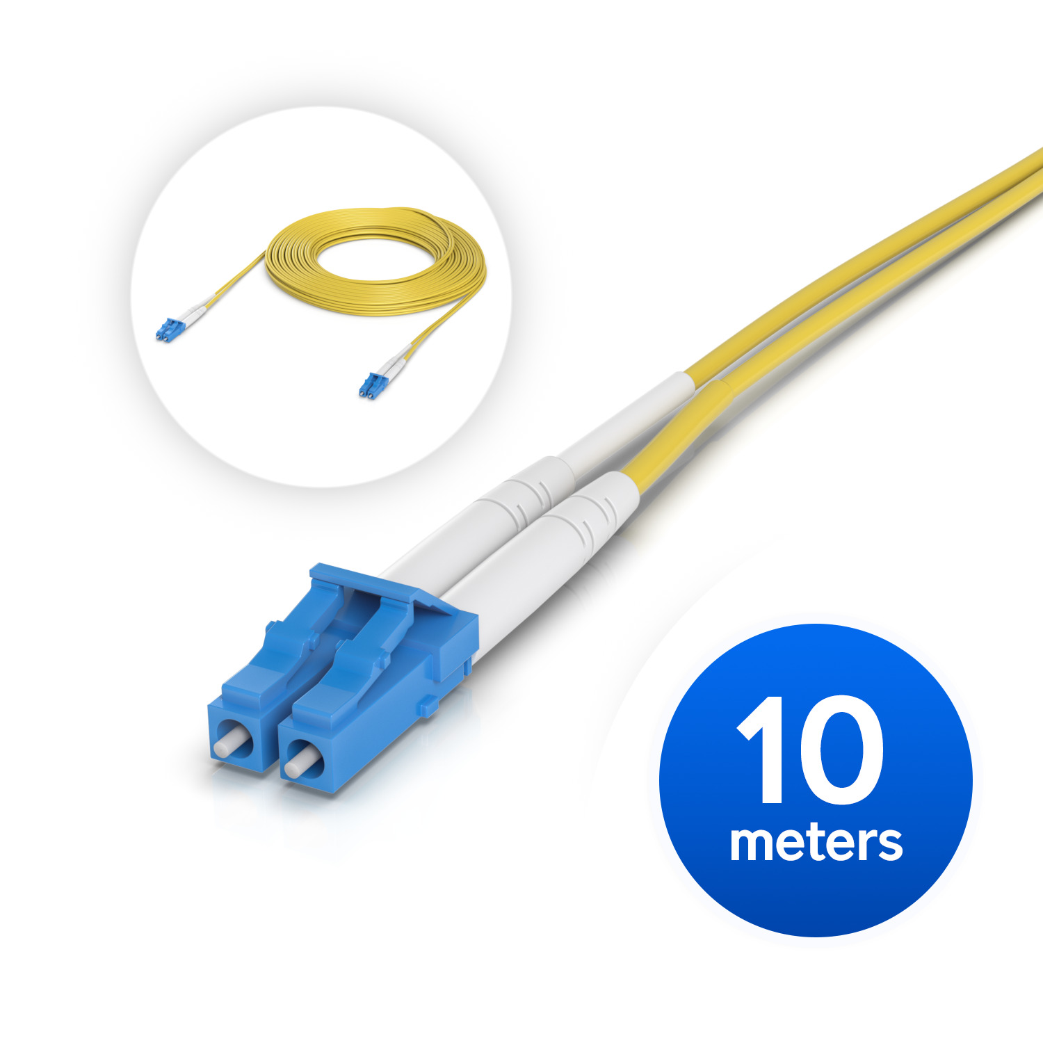 Ubiquiti OS2 Duplex LC UPC Fiber Patch Cable, Length 10M, Lightweight Fiber Patch Cable For Up To 100G Connections