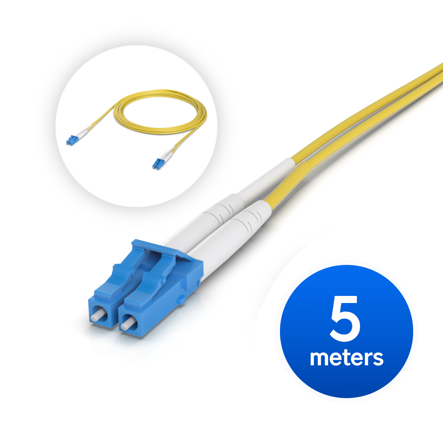 Ubiquiti OS2 Duplex LC UPC Fiber Patch Cable, Length 5M, Lightweight Fiber Patch Cable For Up To 100G Connections