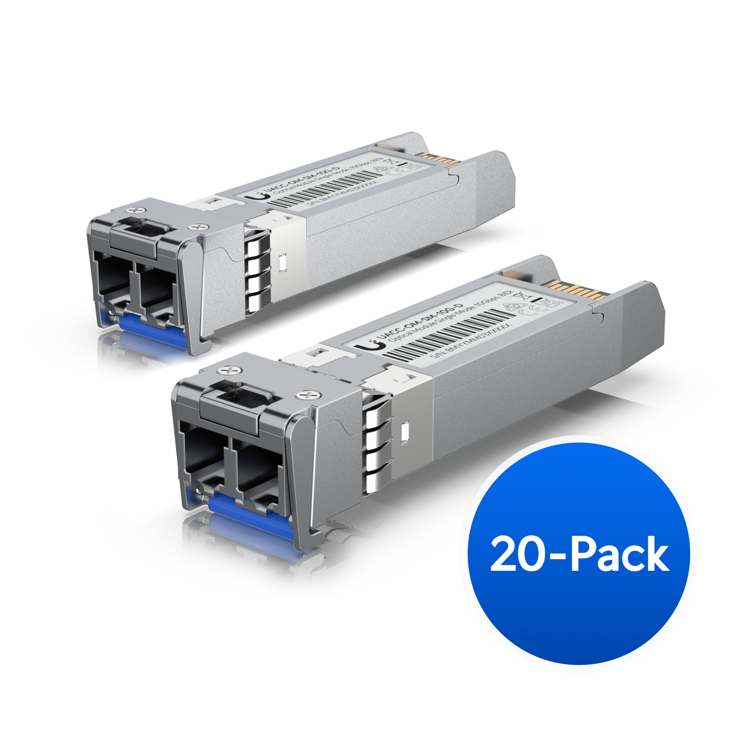Ubiquiti UniFi 20 Pack,10 Gbps Single-Mode Optical Module, Single-mode, Duplex, Fiber Transceiver, Duplex LC Connect, Up to 10km