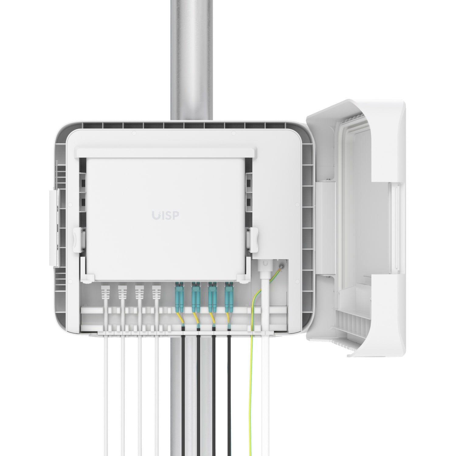 Ubiquiti UISP Box Plus, IPX6-rated Water Resistance, Enclosure for UISP Switch Plus, Pole /Wall-mount, Includes Fiber Strain Relief Kit