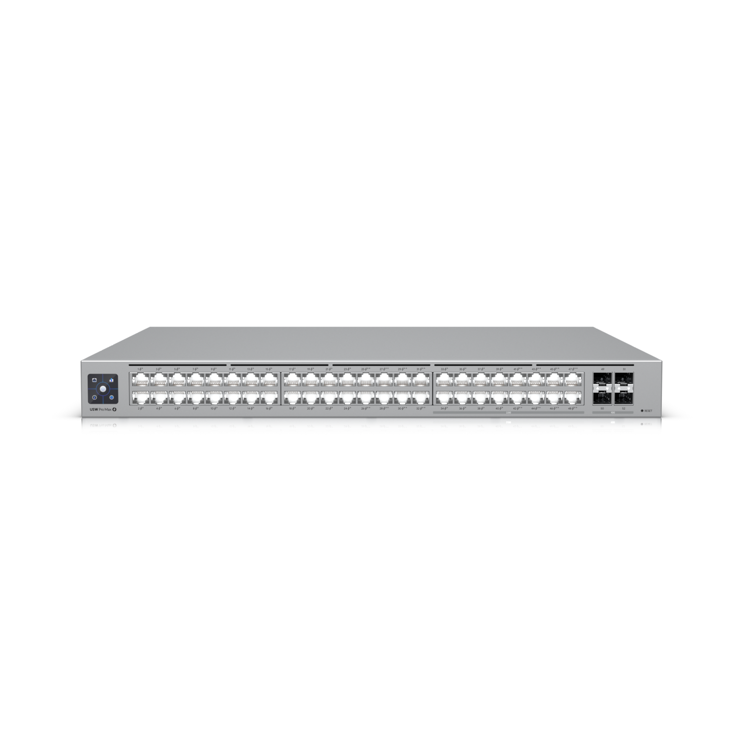 Ubiquiti UniFi Network, Switch, 48-Port, POE 720W, (16) 2.5 GbE ports, 8 PoE+, 8 PoE++, (4) 10G SFP+ Ports, Layer3, Rack Mount
