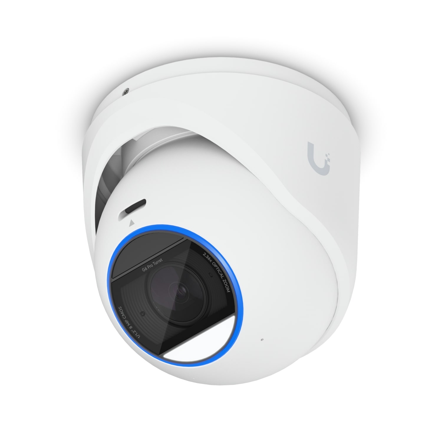 Ubiquiti G6 Pro Turret, White, All-Weather Tamper-Resistant 4K PoE+Cam, AI Engine, 2.36x Optic Zoom,1/1.2'CMOS, Light Clarity,L-Range IR Night Vision