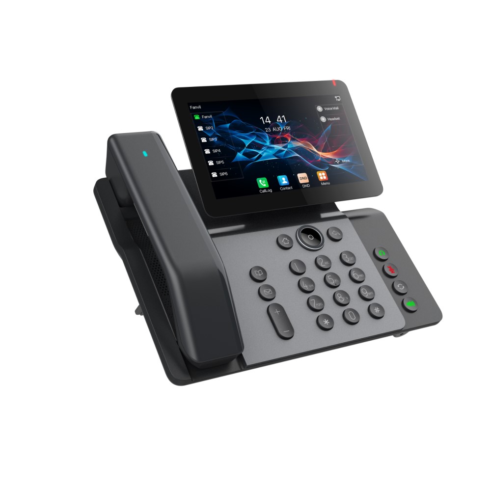 Fanvil V66 Pro Premium IP Phone, 20 SIP lines, HD voice, 7-inch high-definition color 'floating smart screen', built-in Bluetooth & Wi-Fi