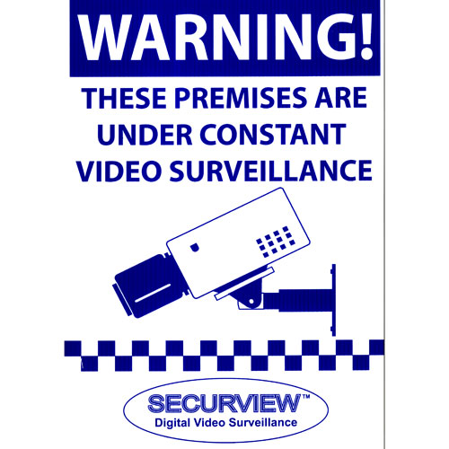 Warning Sign - A4 Size Blue Print on Corflute