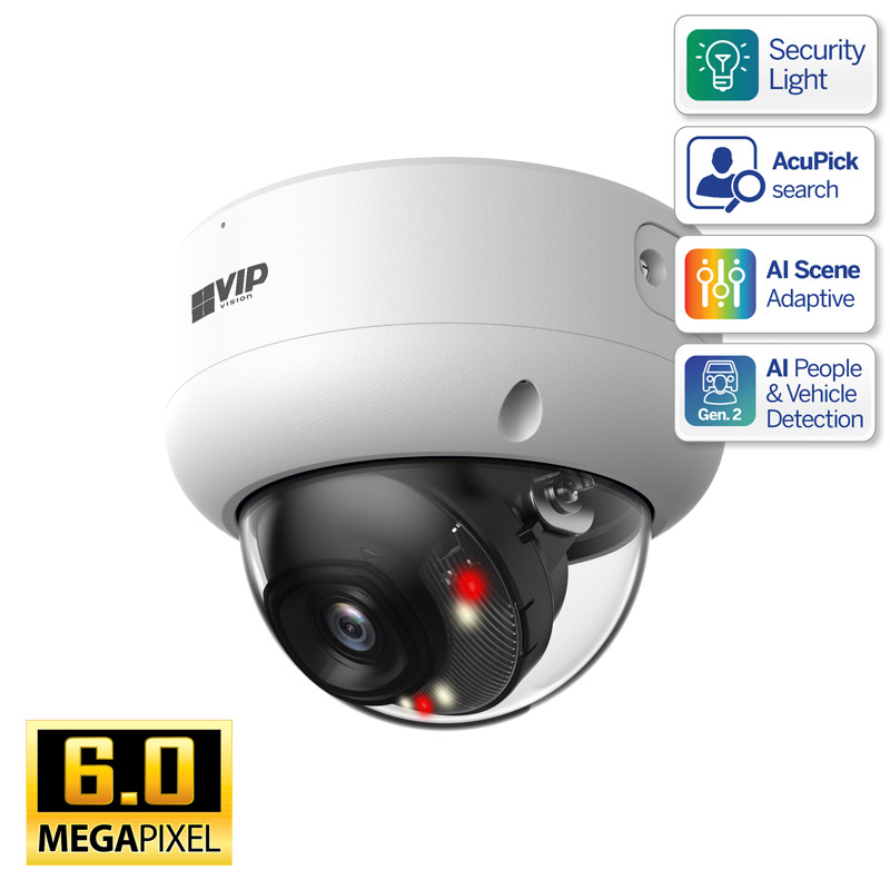 Professional AI Series 6.0MP Fixed Vandal Dome