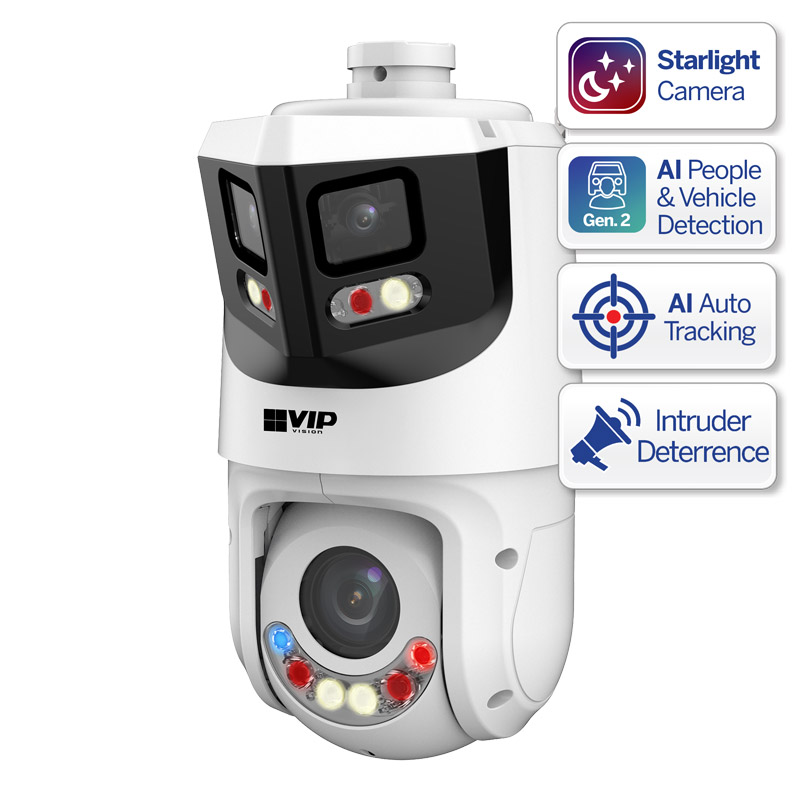 VIP Vision Professional AI Multi Vision Camera (PTZ + 180º Turret)