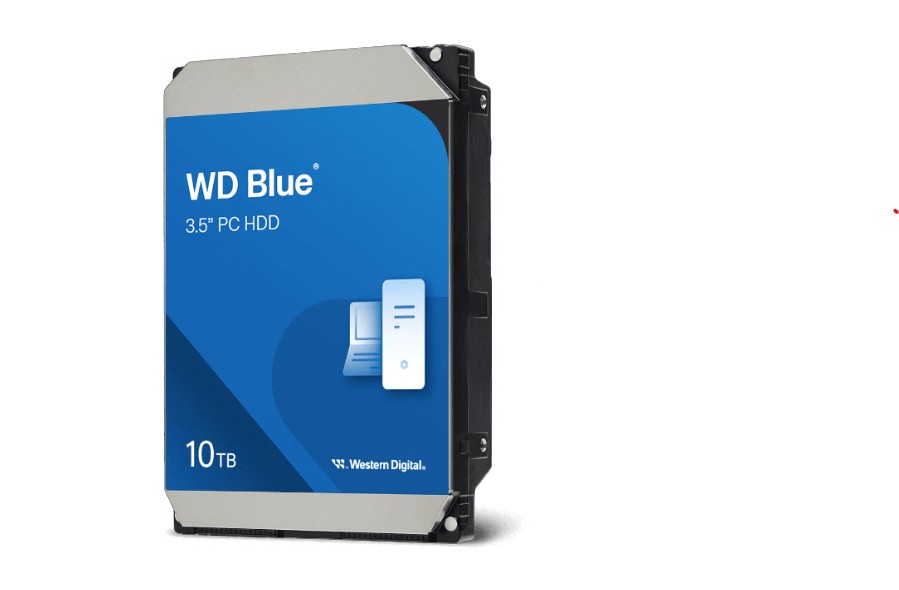 Western Digital WD Blue PC Desktop Hard Drive - 10TB, 3.5', SATA, up to 260MB/s, 7200 RPM, CMR, 512MB, 2Y Warranty