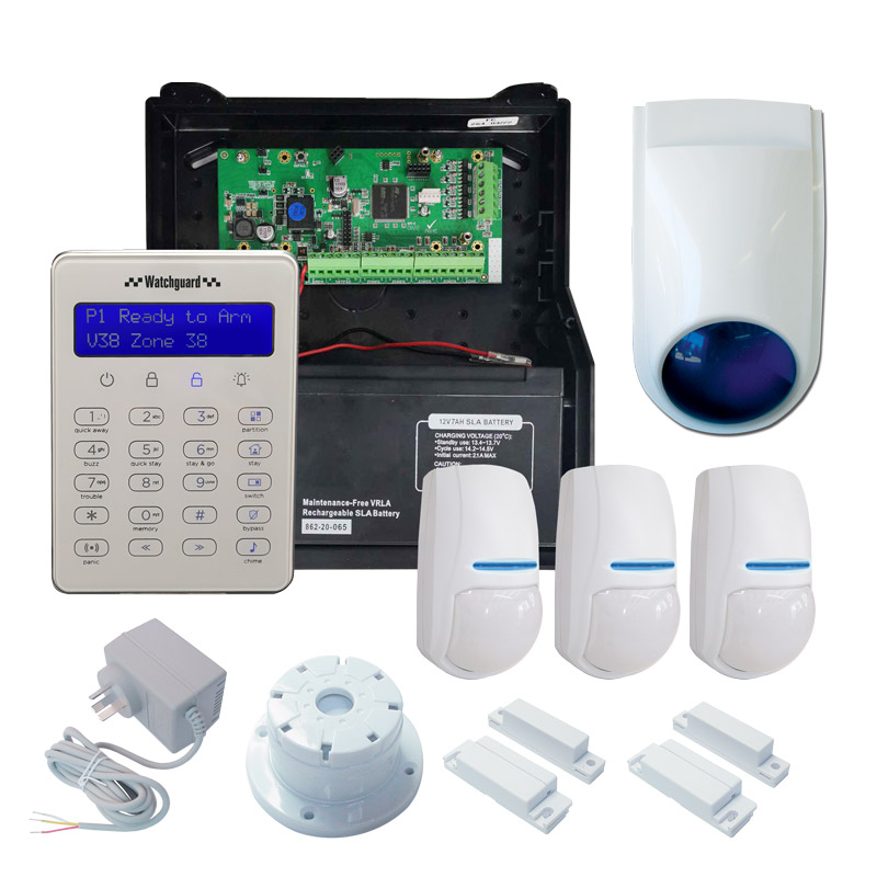 Complete 8 Zone Alarm System Expandable to 64 Monitored Zones